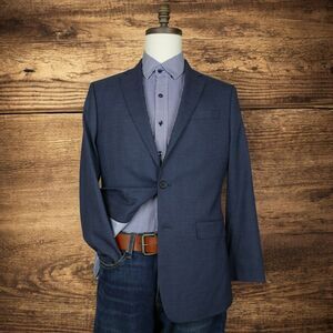 Banana Republic Sport Coat Blazer Mens 40R Blue Plaid 2 Button
